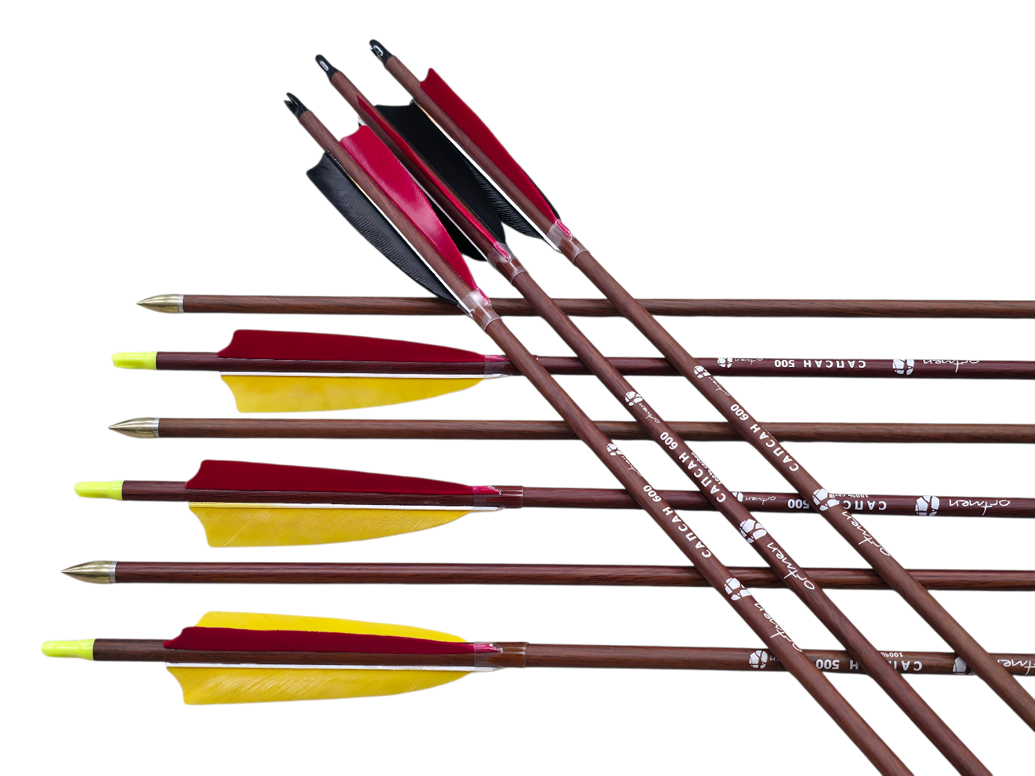 Стрела лучная карбон пот дерево САПСАН натуральное оперение