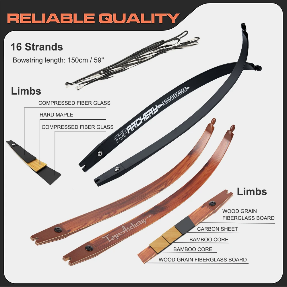 фото Лук традиционный TopArchery Black  62" Лук традиционный TopArchery Black  62"