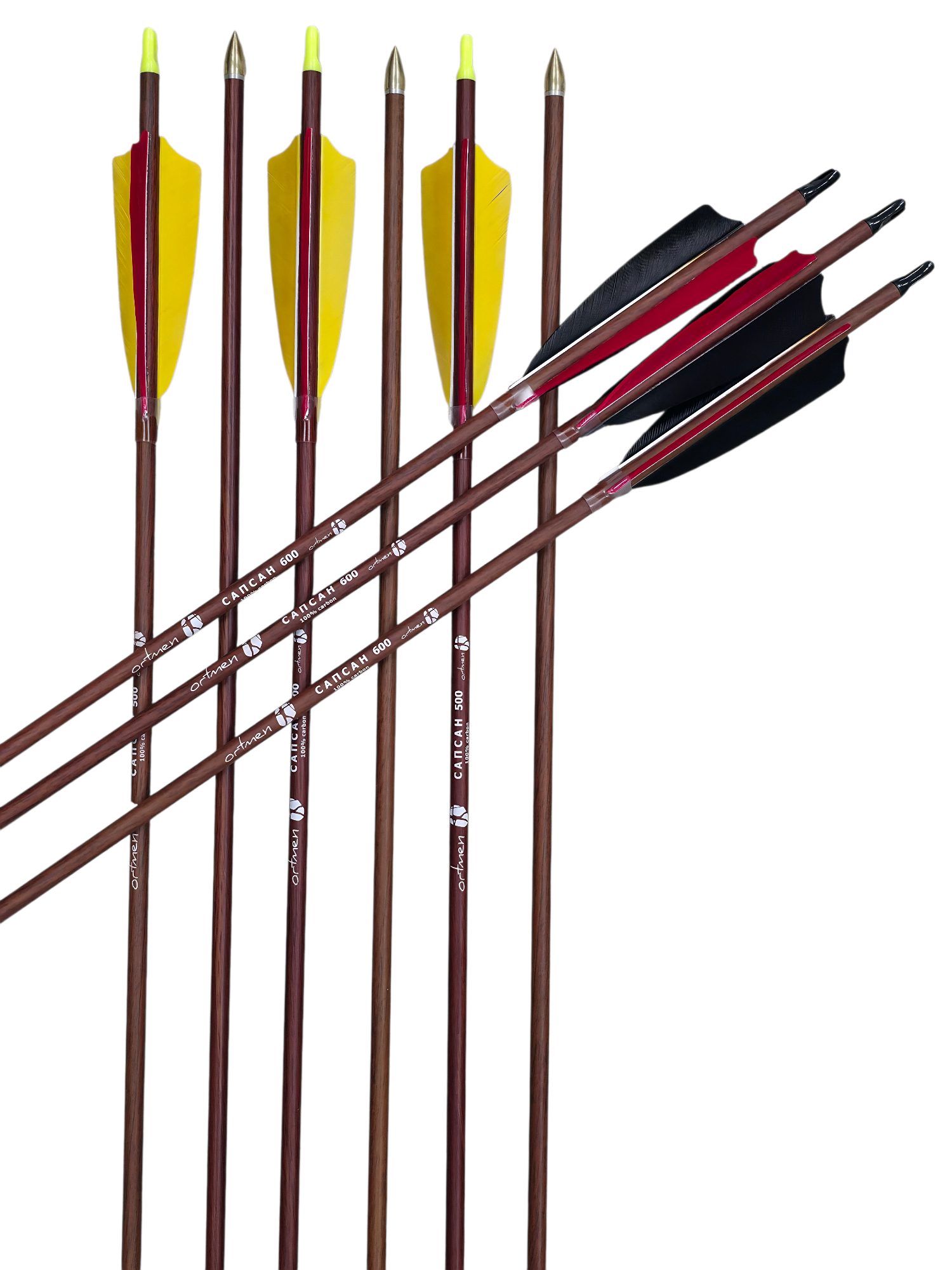 Стрела лучная карбон пот дерево САПСАН натуральное оперение