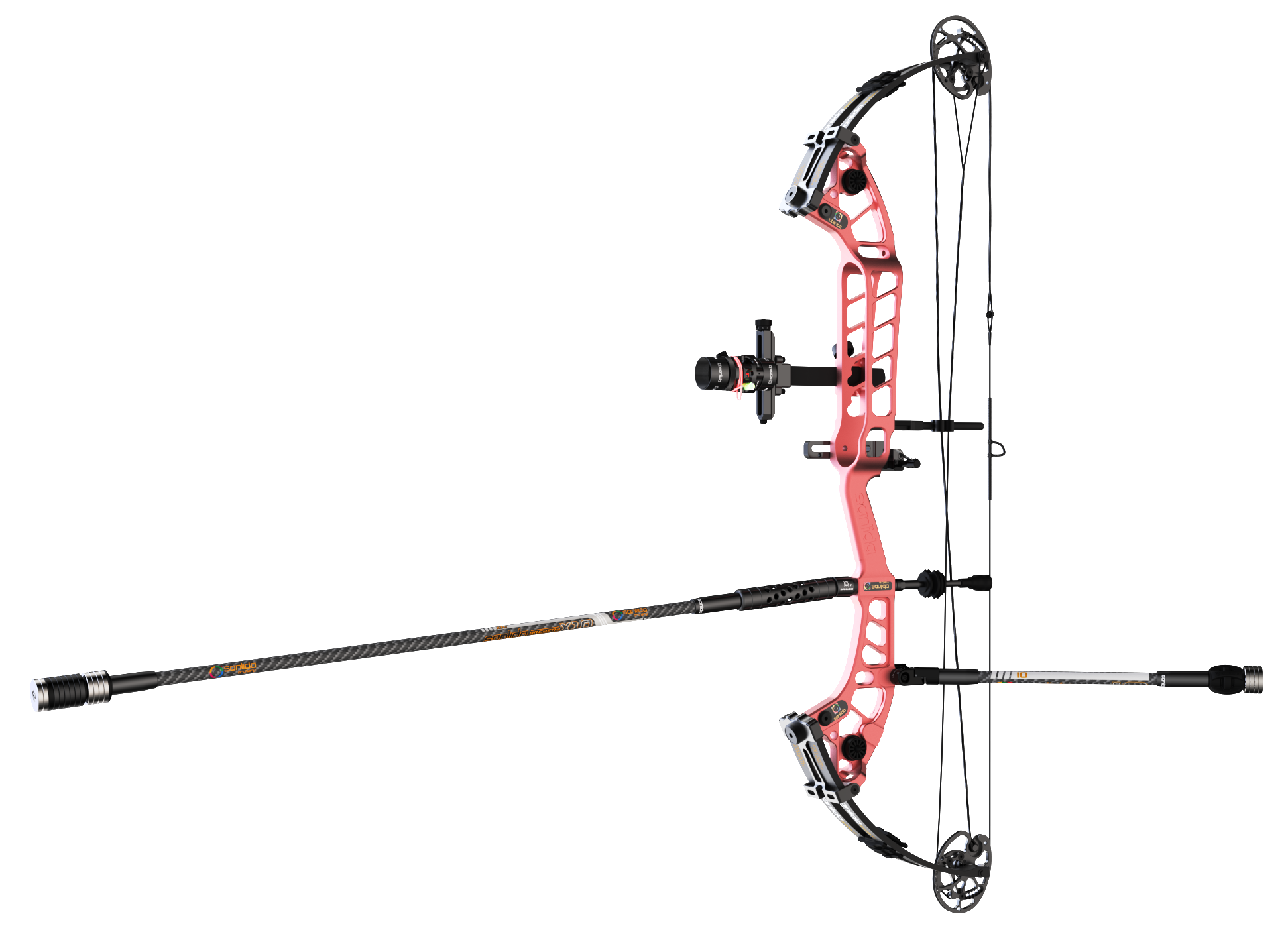 Спортивный блочный лук Sanlida Hero X10 III ver 3.0 37" KIT Розовый 40-50 фунтов 24,5-27 