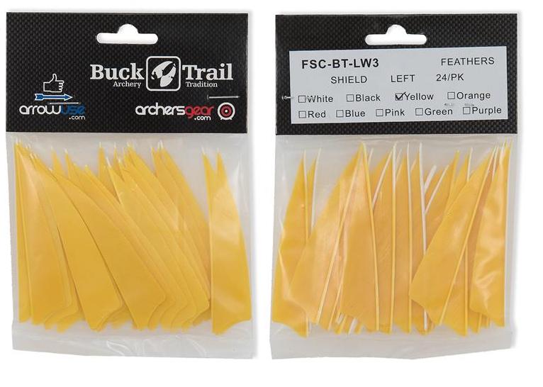 Оперение натуральное SHIELD 3" желтое 24/шт