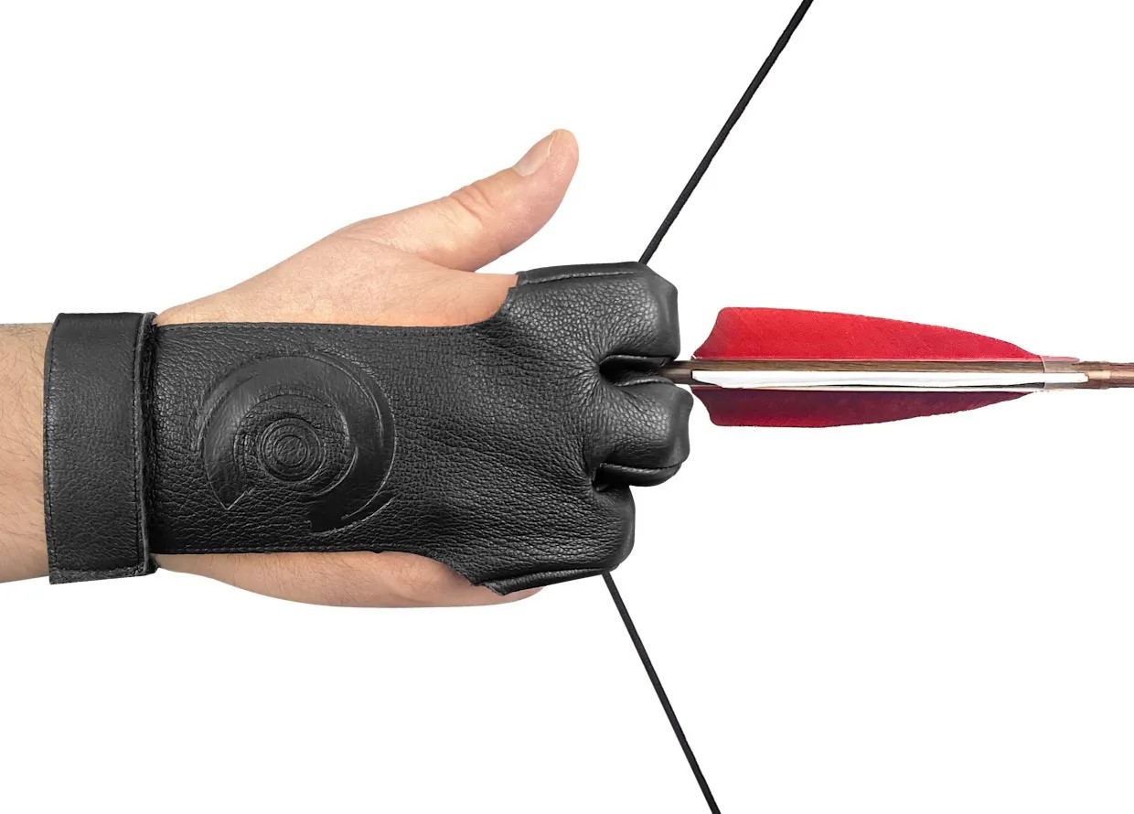 товар Перчатка для стрельбы из лука кожа (черная)