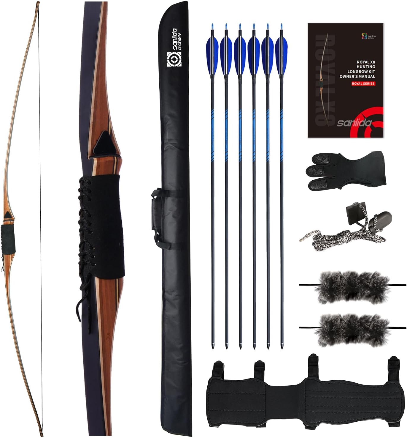 фото Лук традиционный длинный Sanlida Royal X8 68" Long bow комплект Лук традиционный длинный Sanlida Royal X8 68" Long bow комплект