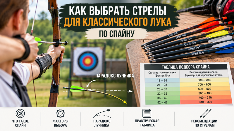 Как выбрать стрелы для классического лука по спайну | ORTMEN