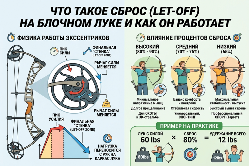Что такое сброс (Let-Off) блочного лука: как работает и какой выбрать | ORTMEN