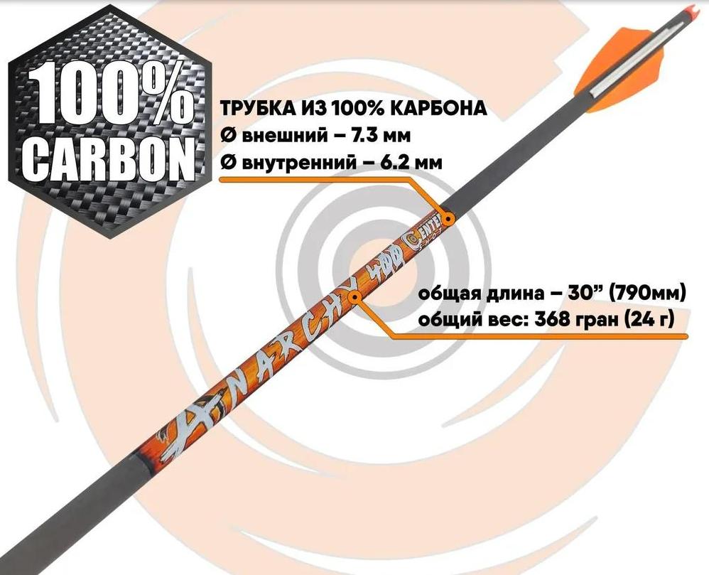 Стрела лучная карбоновая Anarchy 400  Стрела лучная карбоновая Anarchy 400